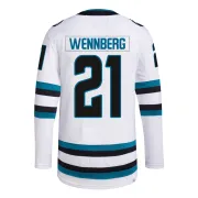 Men's Alex Wennberg San Jose Sharks Away Primegreen Jersey - White Authentic