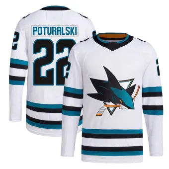 Men's Andrew Poturalski San Jose Sharks Away Primegreen Jersey - White Authentic