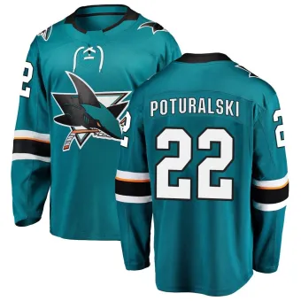 Men's Andrew Poturalski San Jose Sharks Home Jersey - Teal Breakaway