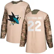 Men's Andrew Poturalski San Jose Sharks Veterans Day Practice Jersey - Camo Authentic