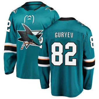 Men's Artem Guryev San Jose Sharks Home Jersey - Teal Breakaway