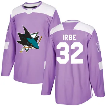 Men's Arturs Irbe San Jose Sharks Hockey Fights Cancer Jersey - Purple Authentic