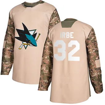 Men's Arturs Irbe San Jose Sharks Veterans Day Practice Jersey - Camo Authentic