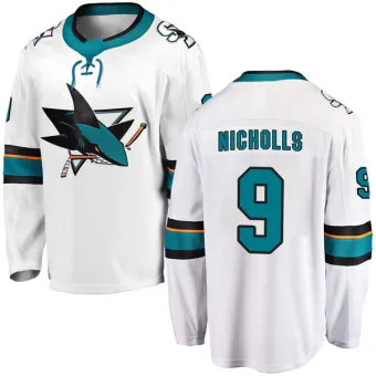 Men's Bernie Nicholls San Jose Sharks Away Jersey - White Breakaway