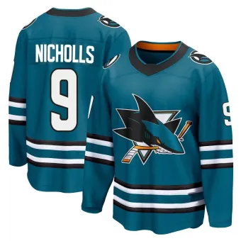 Men's Bernie Nicholls San Jose Sharks Home 2nd Jersey - Teal Breakaway