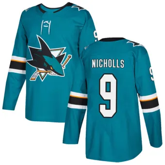 Men's Bernie Nicholls San Jose Sharks Home Jersey - Teal Authentic