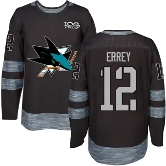 Men's Bob Errey San Jose Sharks 1917-2017 100th Anniversary Jersey - Black Authentic