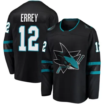 Men's Bob Errey San Jose Sharks Alternate Jersey - Black Breakaway