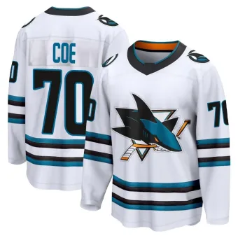 Men's Brandon Coe San Jose Sharks Away 2nd Jersey - White Breakaway