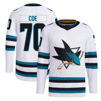 Men's Brandon Coe San Jose Sharks Away Primegreen Jersey - White Authentic