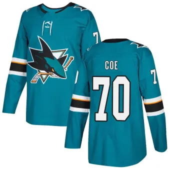 Men's Brandon Coe San Jose Sharks Home Jersey - Teal Authentic