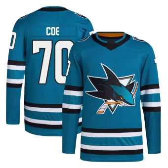 Men's Brandon Coe San Jose Sharks Home Primegreen Jersey - Teal Authentic