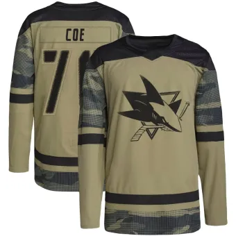 Men's Brandon Coe San Jose Sharks Military Appreciation Practice Jersey - Camo Authentic