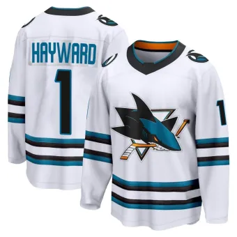 Men's Brian Hayward San Jose Sharks Away 2nd Jersey - White Breakaway