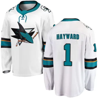 Men's Brian Hayward San Jose Sharks Away Jersey - White Breakaway