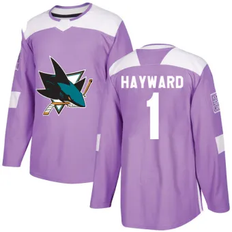 Men's Brian Hayward San Jose Sharks Hockey Fights Cancer Jersey - Purple Authentic