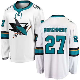 Men's Bryan Marchment San Jose Sharks Away Jersey - White Breakaway