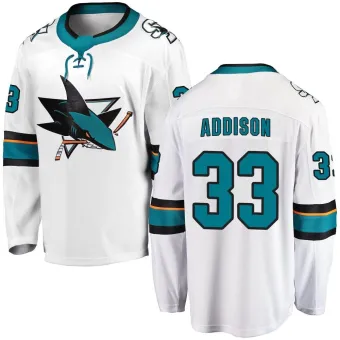 Men's Calen Addison San Jose Sharks Away Jersey - White Breakaway