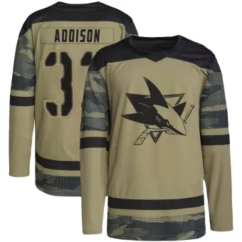 Men's Calen Addison San Jose Sharks Military Appreciation Practice Jersey - Camo Authentic