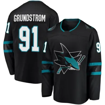 Men's Carl Grundstrom San Jose Sharks Alternate Jersey - Black Breakaway