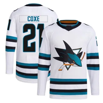 Men's Craig Coxe San Jose Sharks Away Primegreen Jersey - White Authentic