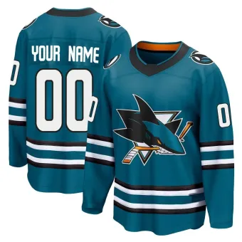 Men's Custom San Jose Sharks Home 2nd Jersey - Teal Breakaway