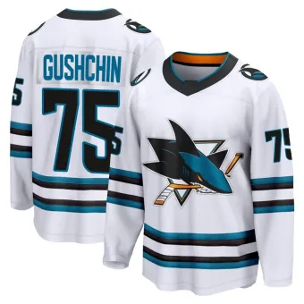 Men's Danil Gushchin San Jose Sharks Away 2nd Jersey - White Breakaway