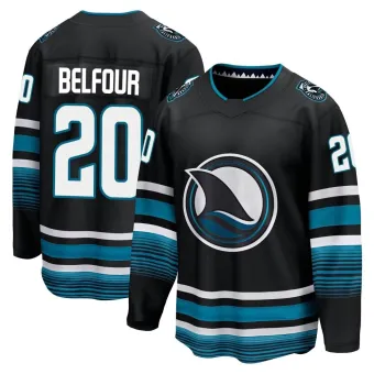 Men's Ed Belfour San Jose Sharks Alternate Premier Jersey - Black Breakaway