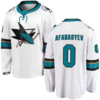 Men's Egor Afanasyev San Jose Sharks Away Jersey - White Breakaway