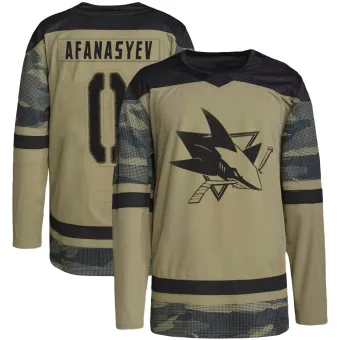 Men's Egor Afanasyev San Jose Sharks Military Appreciation Practice Jersey - Camo Authentic