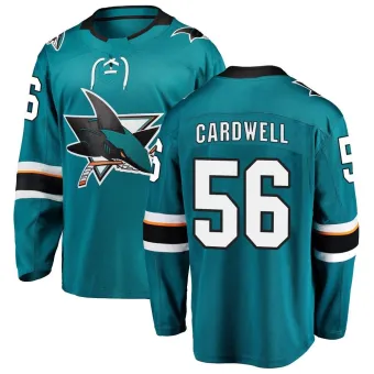 Men's Ethan Cardwell San Jose Sharks Home Jersey - Teal Breakaway