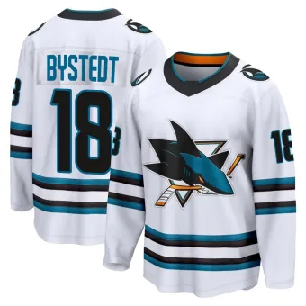 Men's Filip Bystedt San Jose Sharks Away 2nd Jersey - White Breakaway