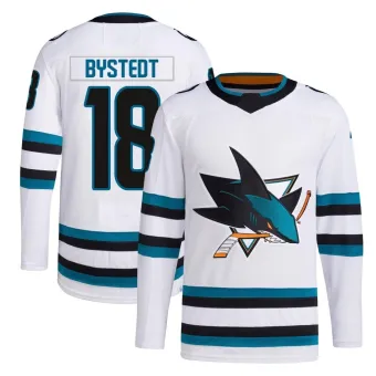 Men's Filip Bystedt San Jose Sharks Away Primegreen Jersey - White Authentic