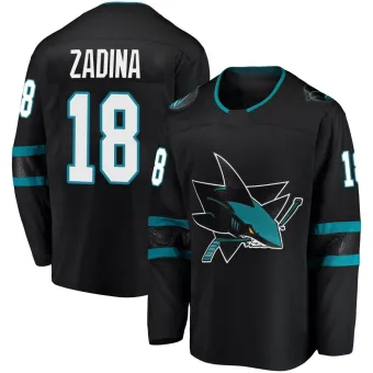 Men's Filip Zadina San Jose Sharks Alternate Jersey - Black Breakaway