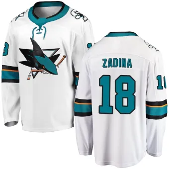 Men's Filip Zadina San Jose Sharks Away Jersey - White Breakaway