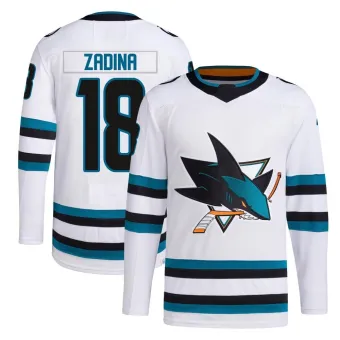 Men's Filip Zadina San Jose Sharks Away Primegreen Jersey - White Authentic