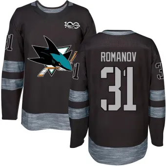 Men's Georgi Romanov San Jose Sharks 1917-2017 100th Anniversary Jersey - Black Authentic