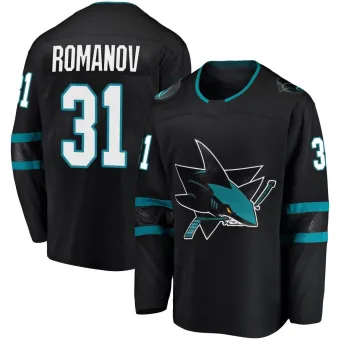 Men's Georgi Romanov San Jose Sharks Alternate Jersey - Black Breakaway