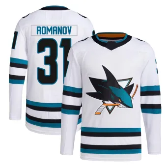 Men's Georgi Romanov San Jose Sharks Away Primegreen Jersey - White Authentic