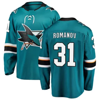 Men's Georgi Romanov San Jose Sharks Home Jersey - Teal Breakaway