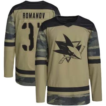 Men's Georgi Romanov San Jose Sharks Military Appreciation Practice Jersey - Camo Authentic