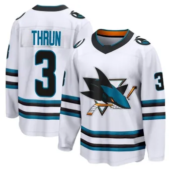 Men's Henry Thrun San Jose Sharks Away 2nd Jersey - White Breakaway