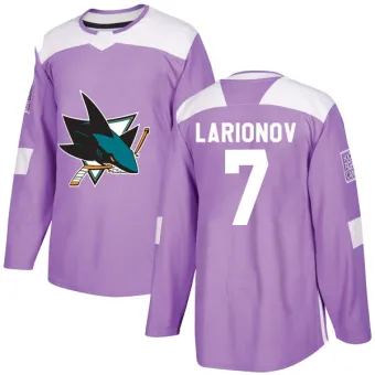 Men's Igor Larionov San Jose Sharks Hockey Fights Cancer Jersey - Purple Authentic