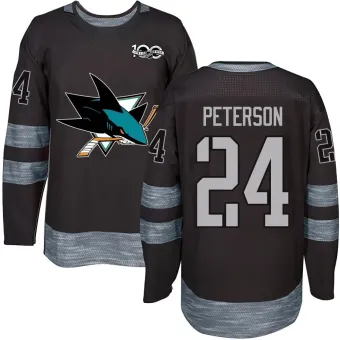 Men's Jacob Peterson San Jose Sharks 1917-2017 100th Anniversary Jersey - Black Authentic