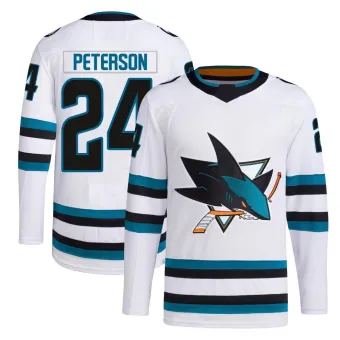 Men's Jacob Peterson San Jose Sharks Away Primegreen Jersey - White Authentic