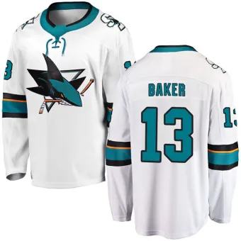 Men's Jamie Baker San Jose Sharks Away Jersey - White Breakaway