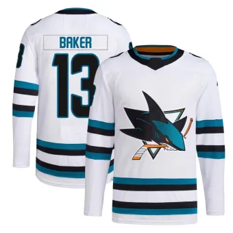 Men's Jamie Baker San Jose Sharks Away Primegreen Jersey - White Authentic