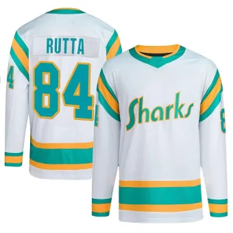 Men's Jan Rutta San Jose Sharks Reverse Retro 2.0 Jersey - White Authentic