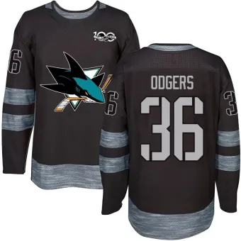 Men's Jeff Odgers San Jose Sharks 1917-2017 100th Anniversary Jersey - Black Authentic