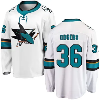 Men's Jeff Odgers San Jose Sharks Away Jersey - White Breakaway